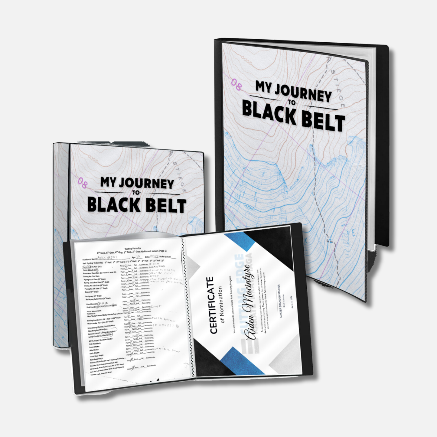 My Journey to Black Belt - Test & Certificate Folder