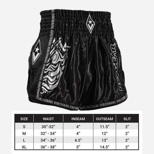 Legends Thai Shorts - Demon - Black/Silver