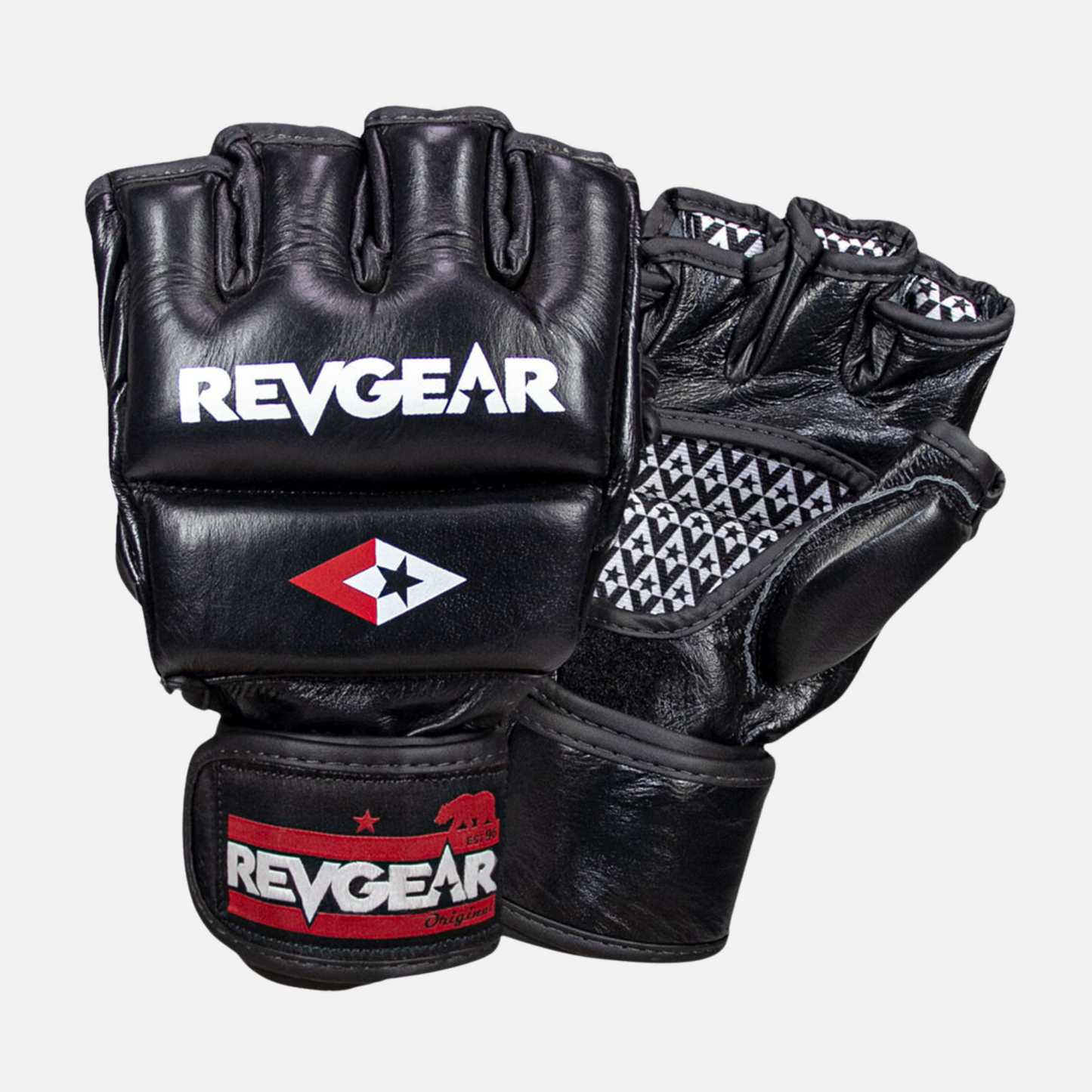 Pro Series Deluxe Pro Leather MMA Gel Sparring Gloves - Black