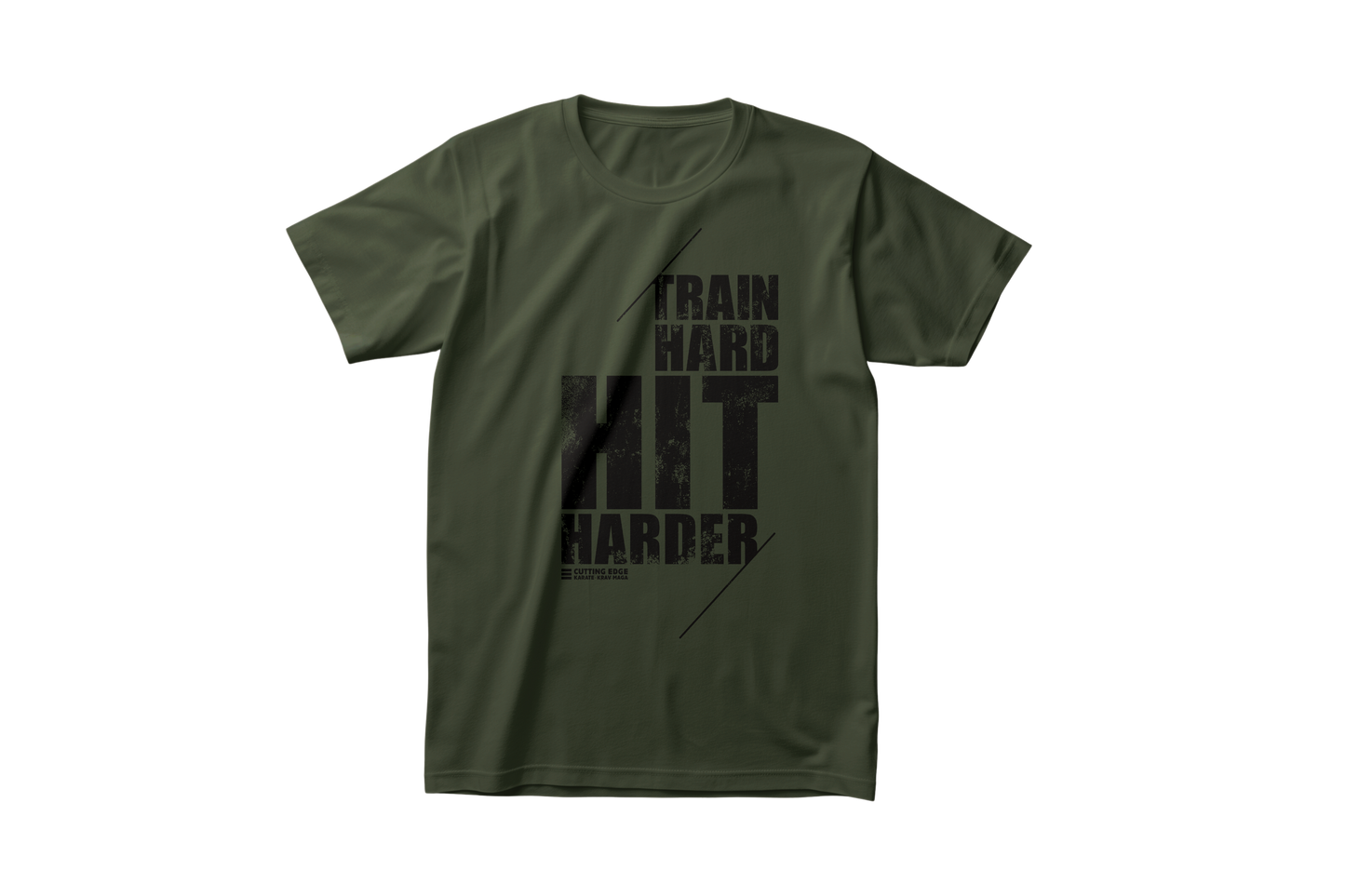 Train Hard / Hit Hard - Military Green T-Shirt